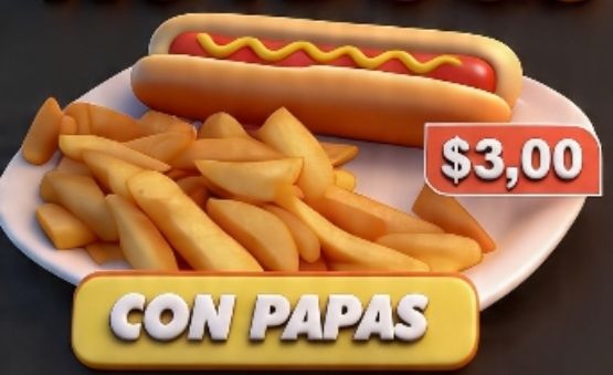 Hot Dog con papas