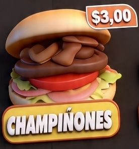 Hamburguesa con Champiñónes